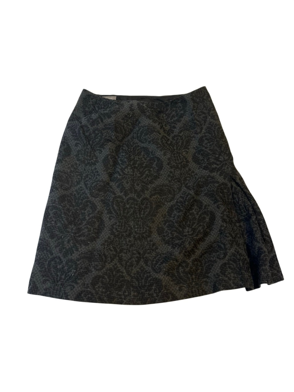 Ann Taylor Charcoal Damask A-Line Skirt